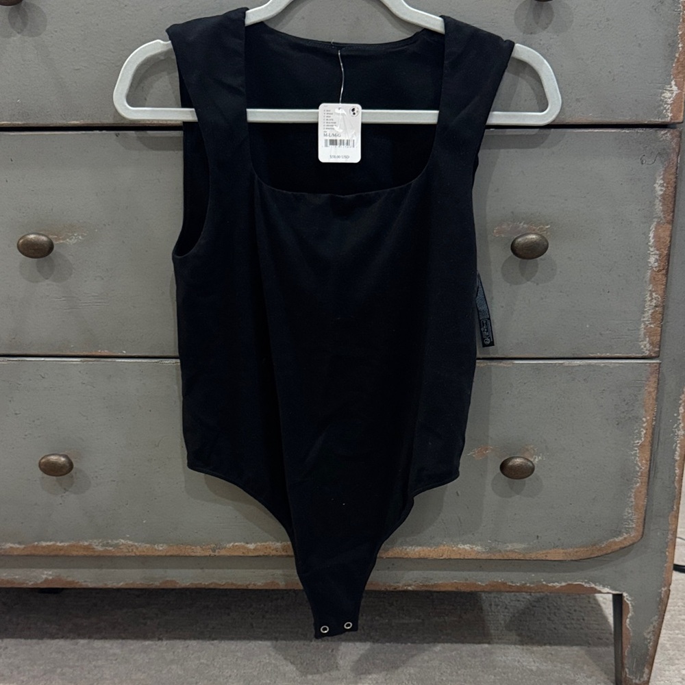 Intimately by Free PeopClassic Black Square-Neck Bodysuit - Women's Stretch Tank